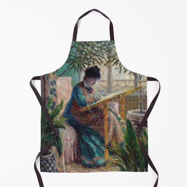 Item preview, Madame Monet Embroidering Camille Au Metier by Claude Monet: Lush Impressionist Interior designed and sold by artofuniverse.