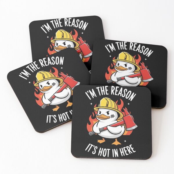 Item preview, Funny Firefighter Duck - "I'm The Reason It's Hot In Here" designed and sold by Yaydsign.