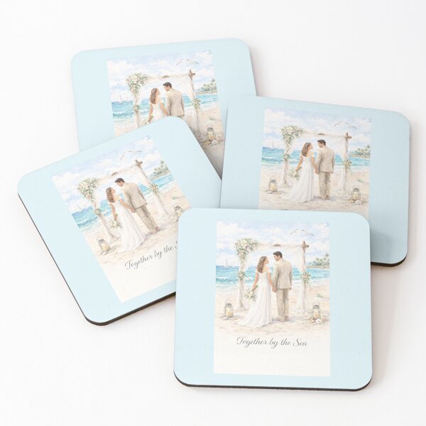 Item preview, Together by the Sea – Beach Wedding Greeting Card designed and sold by Novel Works Studio.