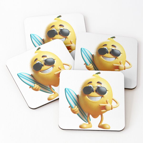 Item preview, Cool Lemon Dude With Surfboard Cartoon Summer Vibes. designed and sold by The-T-In-Retro.