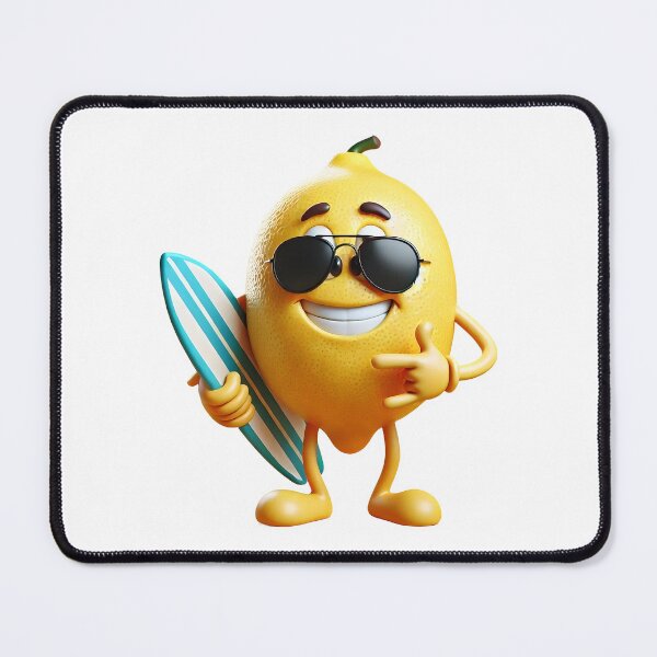 Item preview, Cool Lemon Dude With Surfboard Cartoon Summer Vibes. designed and sold by The-T-In-Retro.