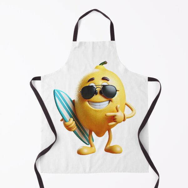 Item preview, Cool Lemon Dude With Surfboard Cartoon Summer Vibes. designed and sold by The-T-In-Retro.