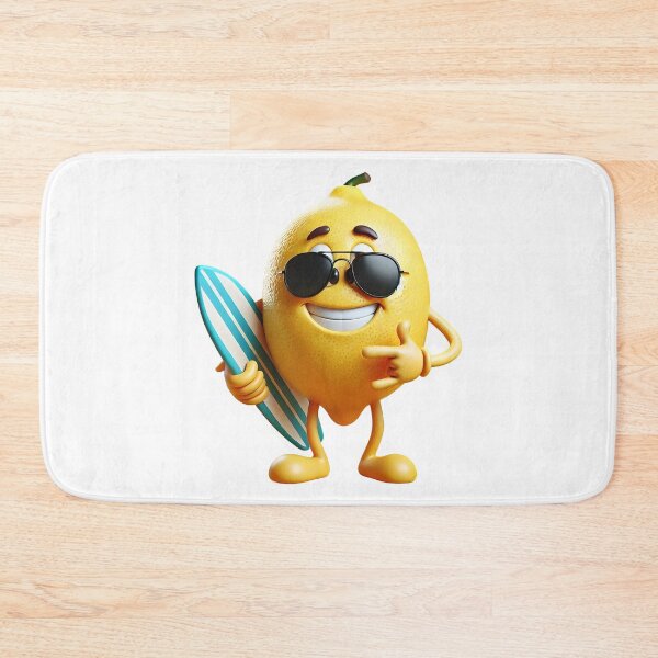 Item preview, Cool Lemon Dude With Surfboard Cartoon Summer Vibes. designed and sold by The-T-In-Retro.