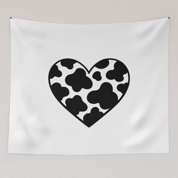 Item preview, Cow print heart black designed and sold by GrassFedVegan.