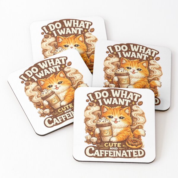 Item preview, Cute and Caffeinated Cat – Funny Coffee Lover Cat Shirt | I Do What I Want Cat designed and sold by BShop20 – Cute Funny Tees & Gifts.