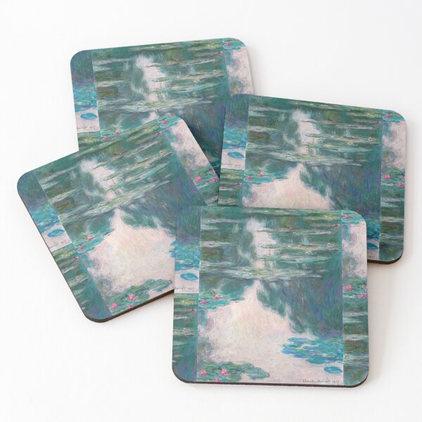 Item preview, Nympheas Temps Gris by Claude Monet: Vertical Water Lilies Fine Art Print designed and sold by artofuniverse.