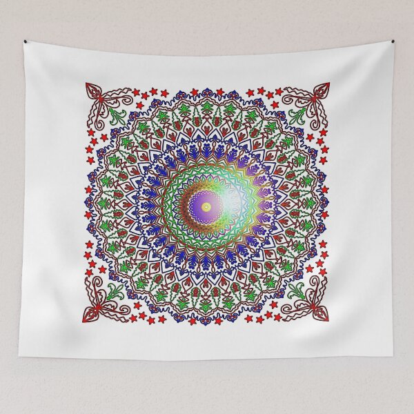 Item preview, Radiant Gradient Mandala with Stars and Butterfly Corners" designed and sold by nighttime1990.