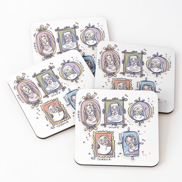 Item preview, saint squad: clare, hildegard, angela, teresa, jane  designed and sold by dimsdoodles.