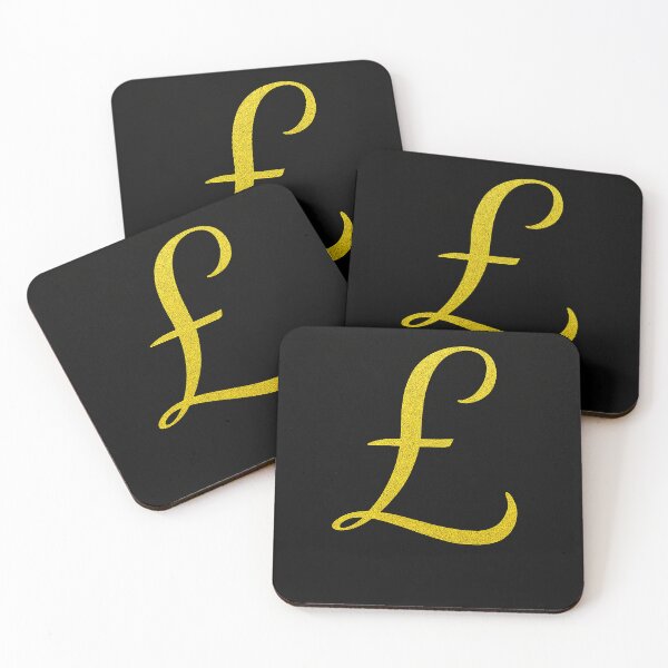 Item preview, Pound Symbol – Black & Gold Minimalist Art Deco Poster designed and sold by T-Prestige.