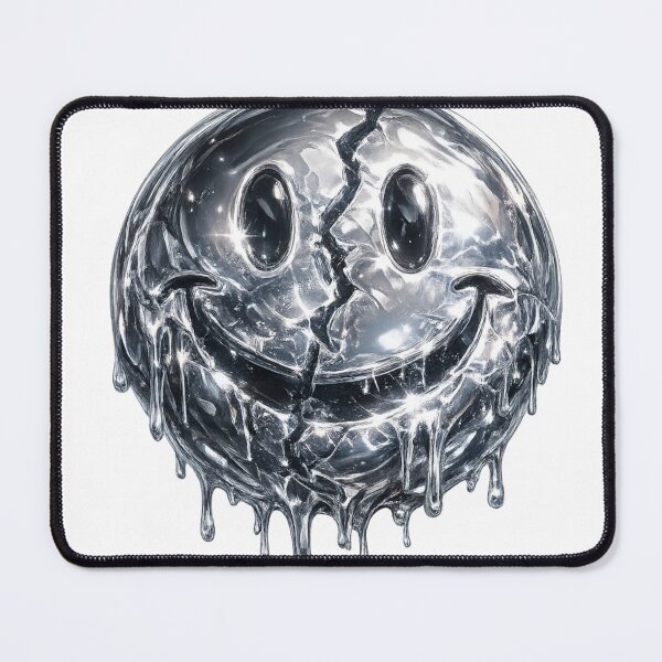 Item preview, Liquid Chrome Smiley – Melting Metal Face designed and sold by BoldLineDesign.