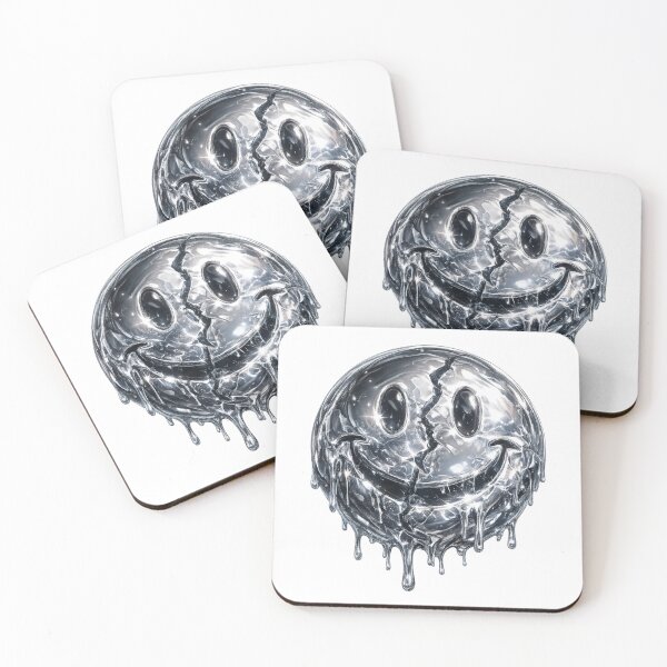 Item preview, Liquid Chrome Smiley – Melting Metal Face designed and sold by BoldLineDesign.