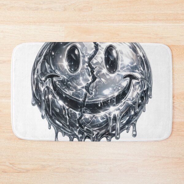 Item preview, Liquid Chrome Smiley – Melting Metal Face designed and sold by BoldLineDesign.