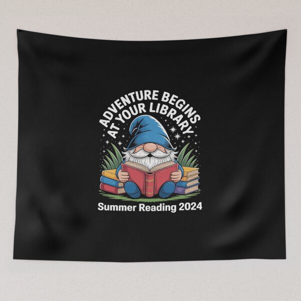 Item preview, Adventure Begins at Your Library Summer Reading 2024 Groovy designed and sold by DigitaldeligArt.