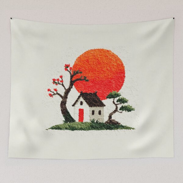 Item preview, Japanese House Under Red Sun designed and sold by bubblegoth.