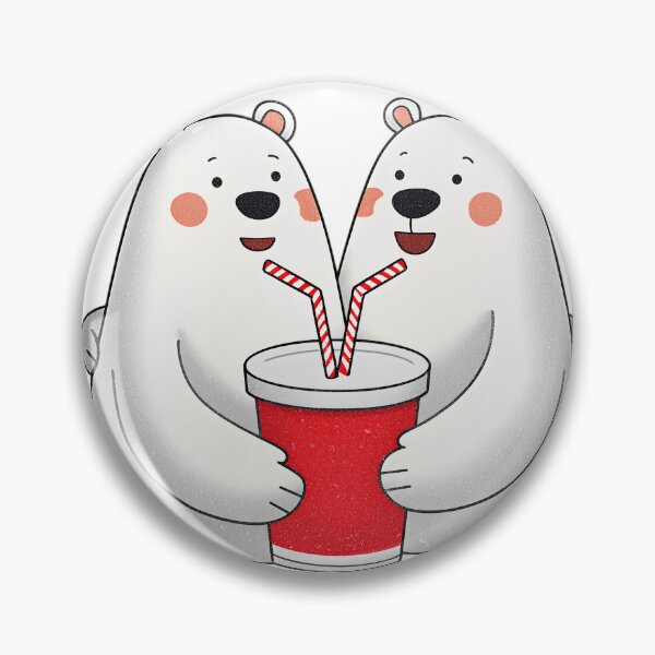 Item preview, Cute Polar Bear Couple Sharing a Red Soda Drink designed and sold by BigStar-Cart.