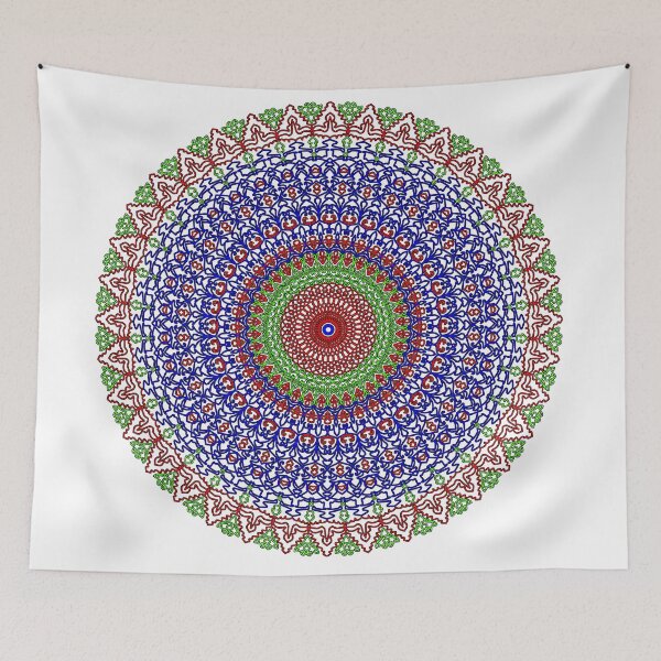 Item preview, "Geometric Mandala with Triangular Rings and Ornamental Lattice" designed and sold by nighttime1990.