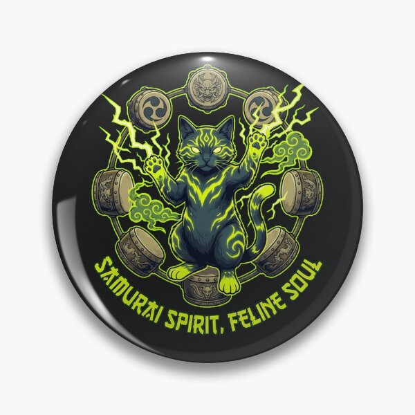 Artikelvorschau, Donnergott Neko: Raijin inspirierte mythische Blitzkatze entworfen und verkauft von Thaivi Design.