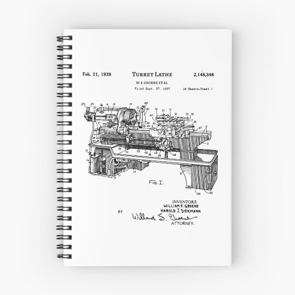 Item preview, Lathe Patent 1939 Vintage Blueprint Machine Tool Inventions  designed and sold by anodyle.