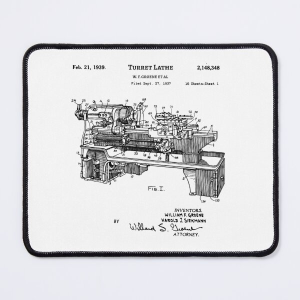 Item preview, Lathe Patent 1939 Vintage Blueprint Machine Tool Inventions  designed and sold by anodyle.