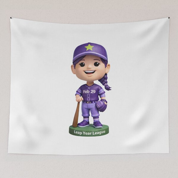 Item preview, Leap Year Baseball Bobblehead - White Female No Background designed and sold by Leap29 Designs.