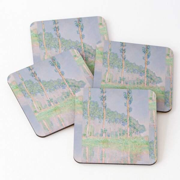 Item preview, Poplars Pink Effect by Claude Monet: Impressionist River Landscape Poster designed and sold by artofuniverse.