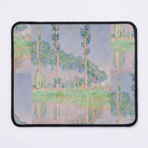 Item preview, Poplars Pink Effect by Claude Monet: Impressionist River Landscape Poster designed and sold by artofuniverse.