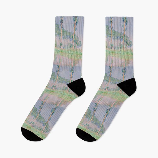 Item preview, Poplars Pink Effect by Claude Monet: Impressionist River Landscape Poster designed and sold by artofuniverse.
