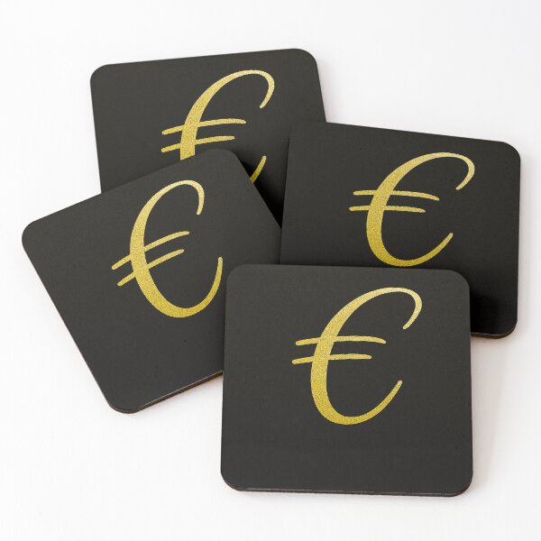 Item preview, Euro Symbol – Black & Gold Minimalist Art Deco Poster designed and sold by T-Prestige.