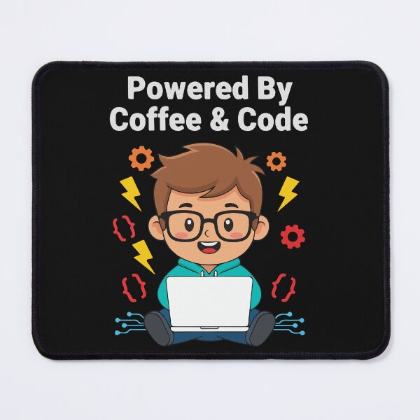 Item preview, Powered By Coffee & Code Programmer T-Shirt  Funny Developer Cartoon Design designed and sold by Design-Pro-21.