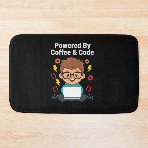 Item preview, Powered By Coffee & Code Programmer T-Shirt  Funny Developer Cartoon Design designed and sold by Design-Pro-21.