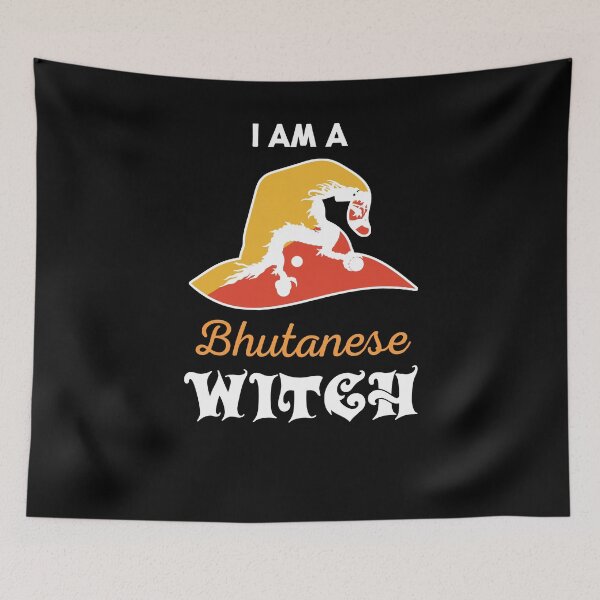 Item preview, Witch Halloween Bhutanese Flag designed and sold by countryflags.