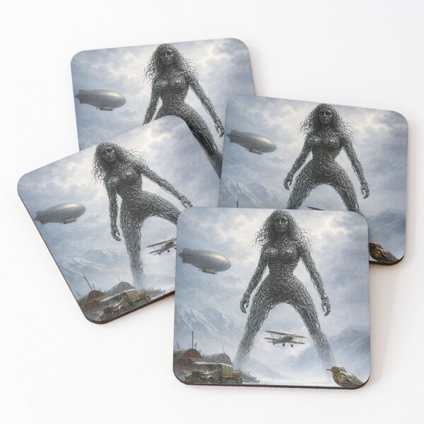 Item preview, Wire Woman in Antarctica with Abandoned Research Base designed and sold by busurman.