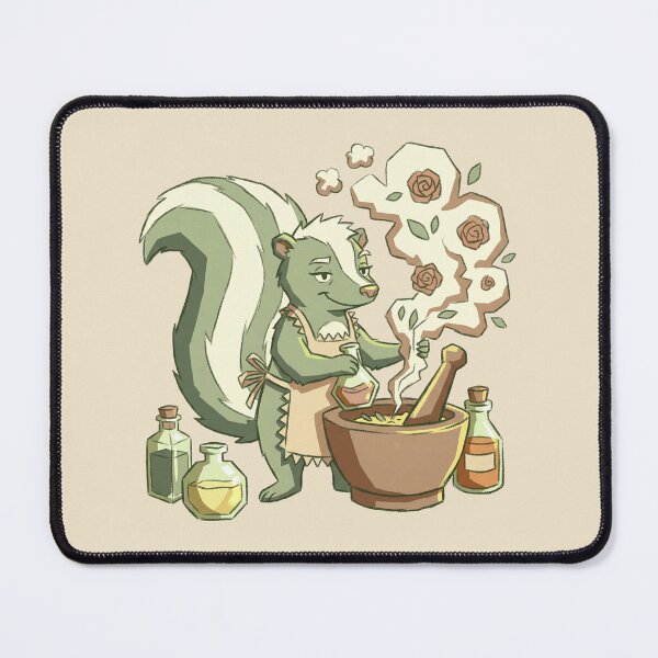 Item preview, Perfume Making Skunk Alchemist Mixing Rose Scents With Mortar And Pestle designed and sold by Magnificent Lizard.