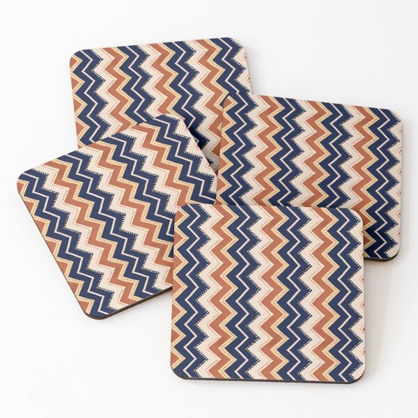 Item preview, Earth-Tone Zigzag Waves – Abstract Hand-Painted Style Pattern designed and sold by annenambiro.