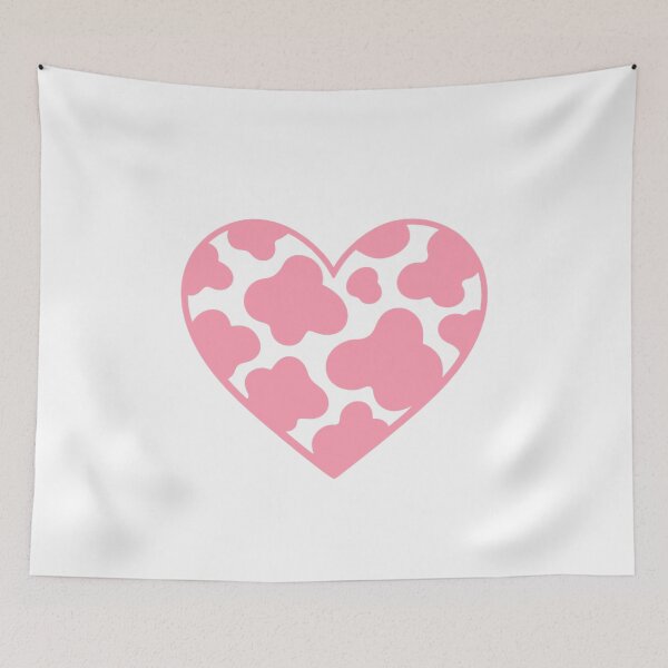 Item preview, Cow print heart pink designed and sold by GrassFedVegan.