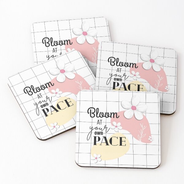 Item preview, Bloom at Your Own Pace – Soft Floral Minimalist Inspirational Art designed and sold by AESTHETIC-FLAIR.