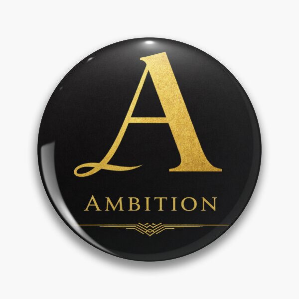 Item preview, A – Ambition | Black & Gold Minimalist Art Deco Initial Poster designed and sold by T-Prestige.
