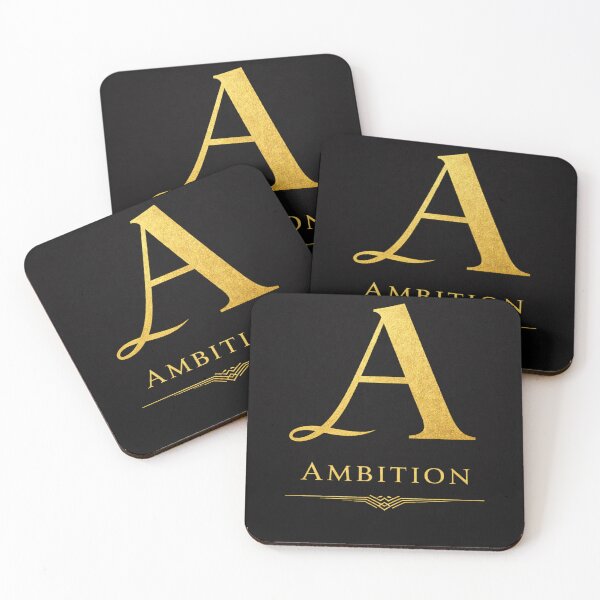 Item preview, A – Ambition | Black & Gold Minimalist Art Deco Initial Poster designed and sold by T-Prestige.
