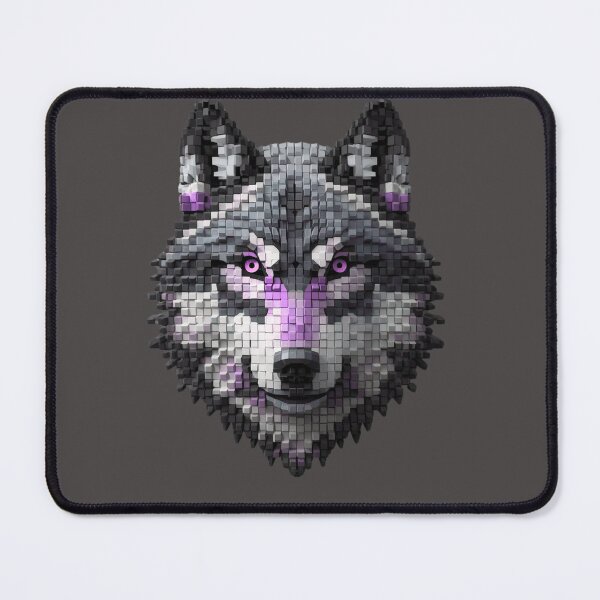 Item preview, Retro Pixel Wolf Head - Mosaic Wolf Art. designed and sold by LunaPrintCo.