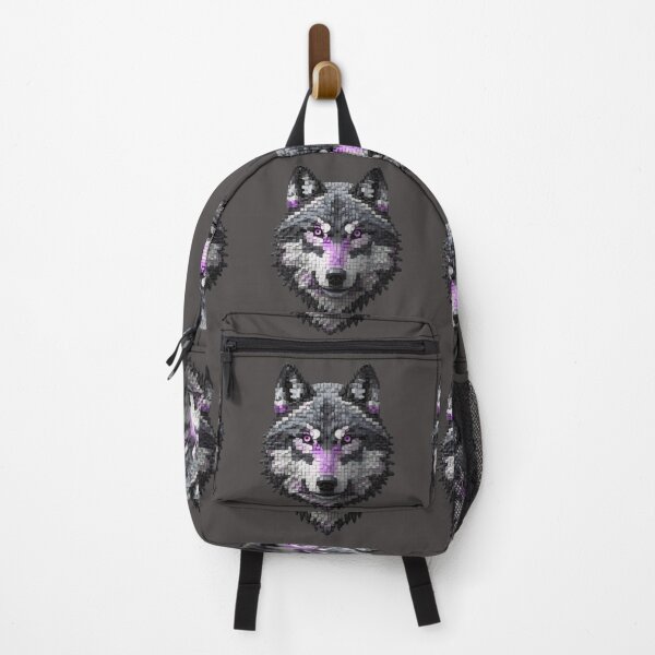 Item preview, Retro Pixel Wolf Head - Mosaic Wolf Art. designed and sold by LunaPrintCo.