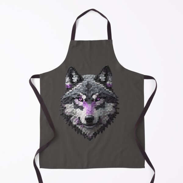 Item preview, Retro Pixel Wolf Head - Mosaic Wolf Art. designed and sold by LunaPrintCo.