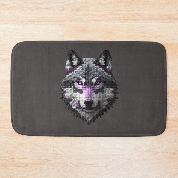 Item preview, Retro Pixel Wolf Head - Mosaic Wolf Art. designed and sold by LunaPrintCo.