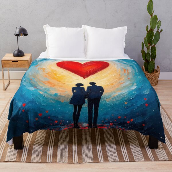 Item preview, Romantic Sunset Heart & Silhouettes designed and sold by roxysnextgenart.