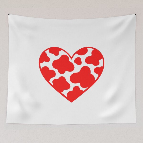 Item preview, Cow print heart red designed and sold by GrassFedVegan.