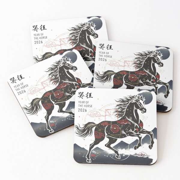 Item preview, Year of the Horse 2026 Vintage Japanese Woodblock Zodiac Art designed and sold by Neveza.