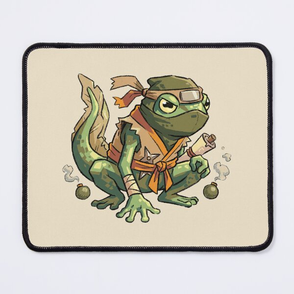 Item preview, Ninja Newt Cartoon Warrior, Shinobi Salamander with Smoke Bombs designed and sold by Magnificent Lizard.