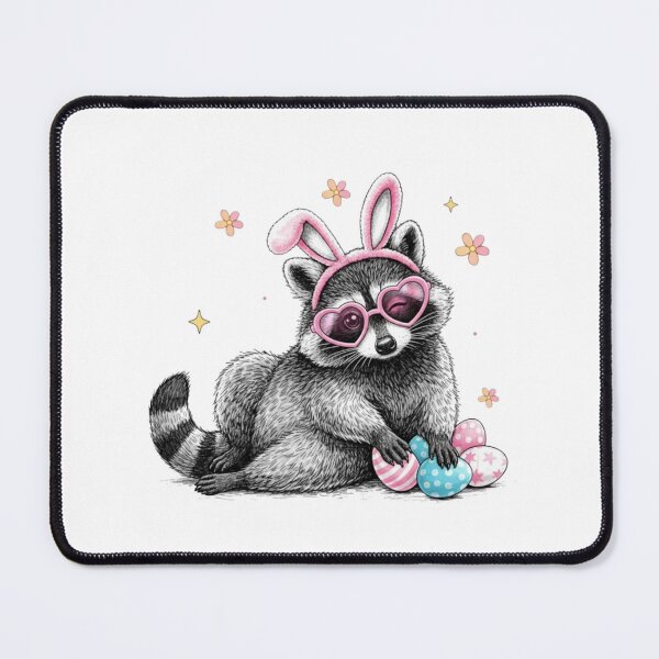 Item preview, Cute Easter Raccoon Bunny Costume – Funny Spring Animal Art designed and sold by MS Pod Studio.