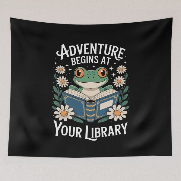 Item preview, Adventure Begins At Your Library Summer Reading 2025 Frog designed and sold by MarryIsMonth.