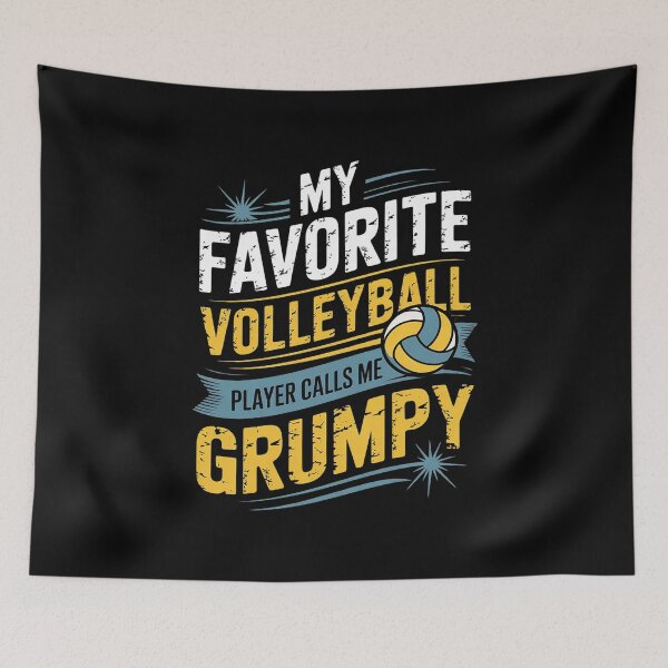 Item preview, My Favorite Volleyball Player Calls Me Grumpy Father's Day  designed and sold by FadeOfThrone.