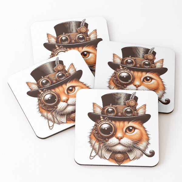 Item preview, Orange Cat Steampunk Fantasy Art Illustration designed and sold by Retr0Tshirts.
